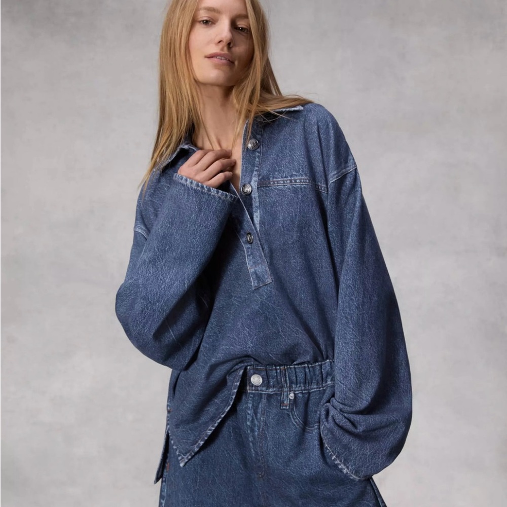 Rag& Bone Miramar Emily Popover Shirt in Penny Wash size small - Picture 2 of 6